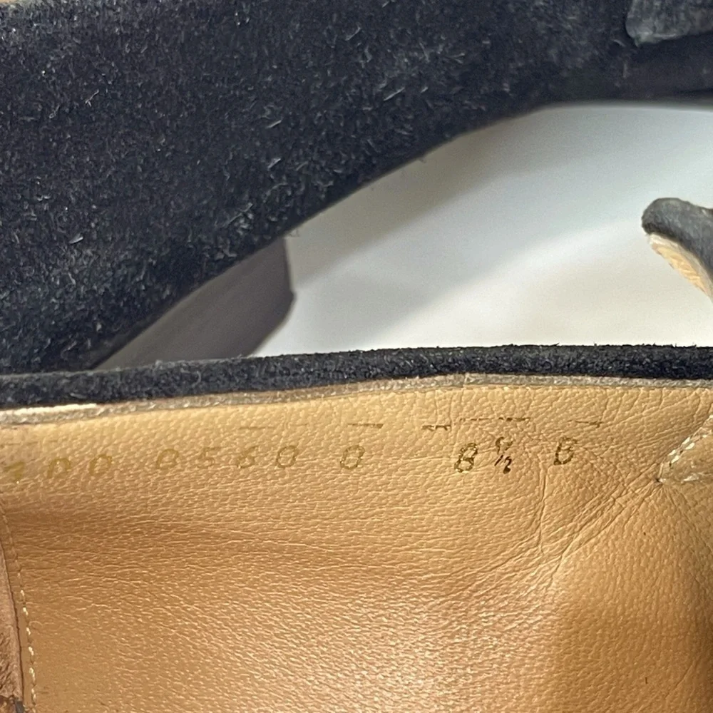 GUCCI GG Horsebit Web loafers black suede preppy  LOGO VTG designer school - Picture 9 of 13